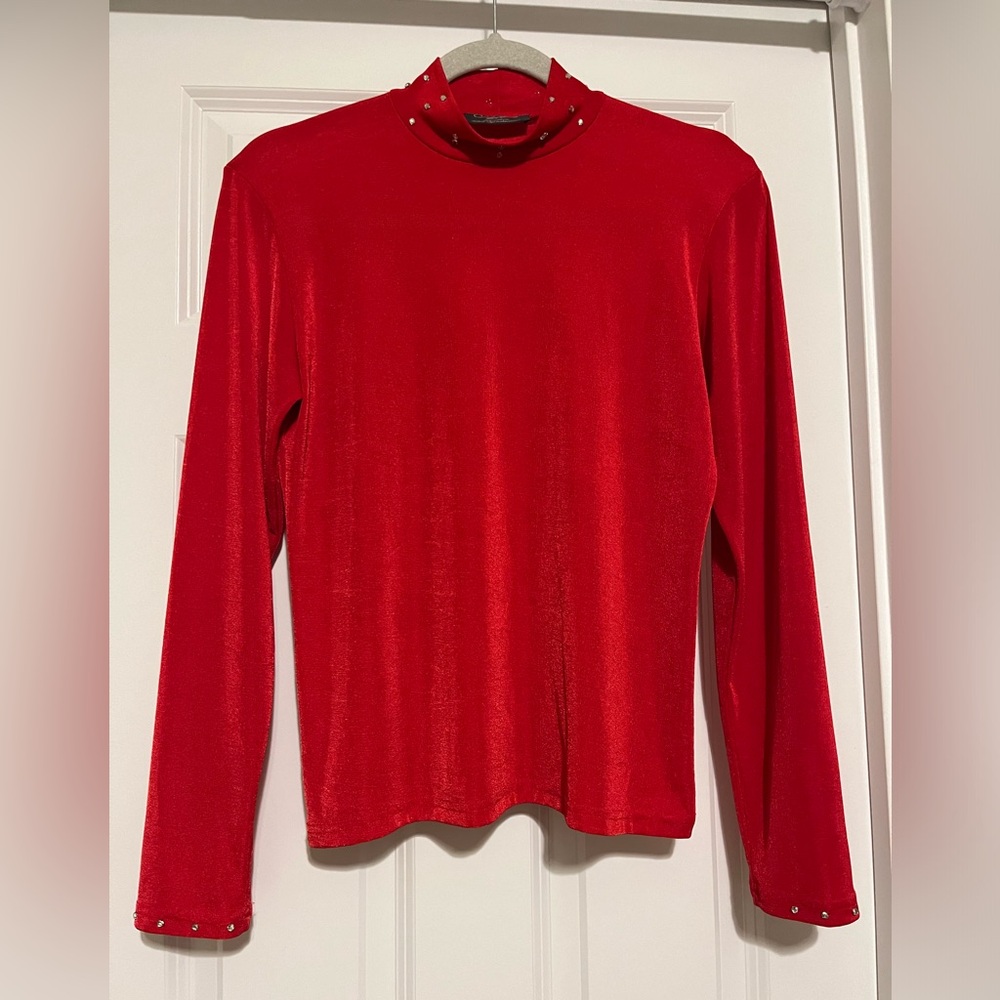 Vintage Arella Rhinestone Mock Neck